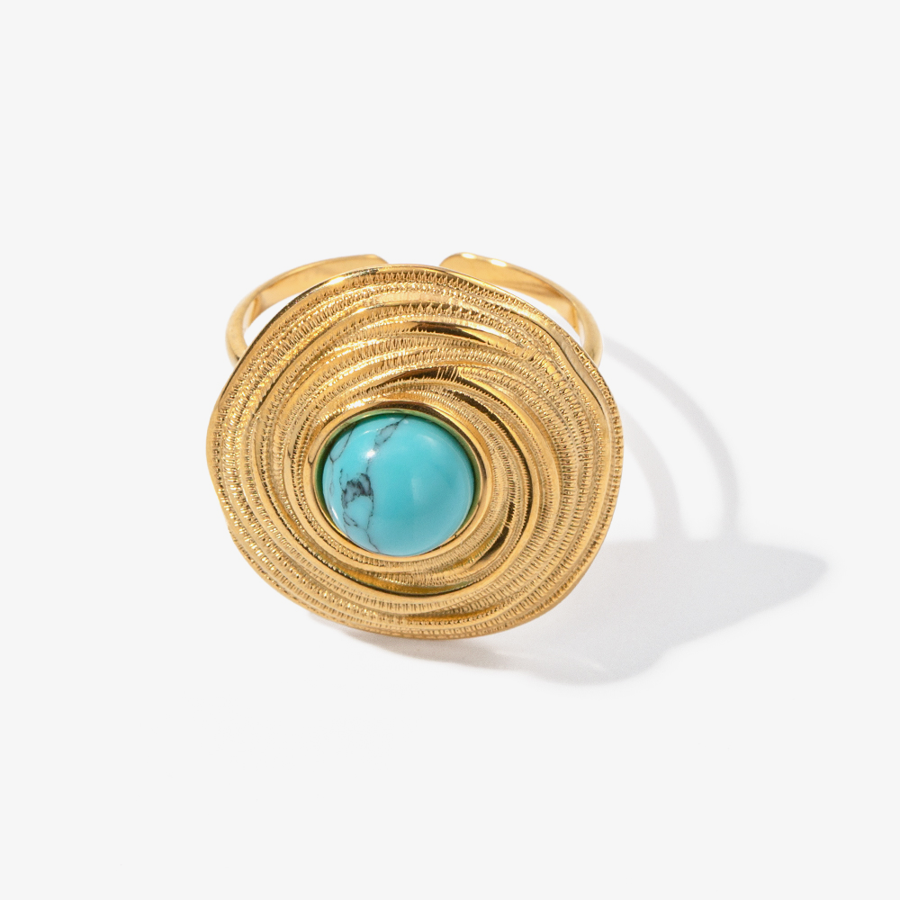 Anello placcato oro con perla