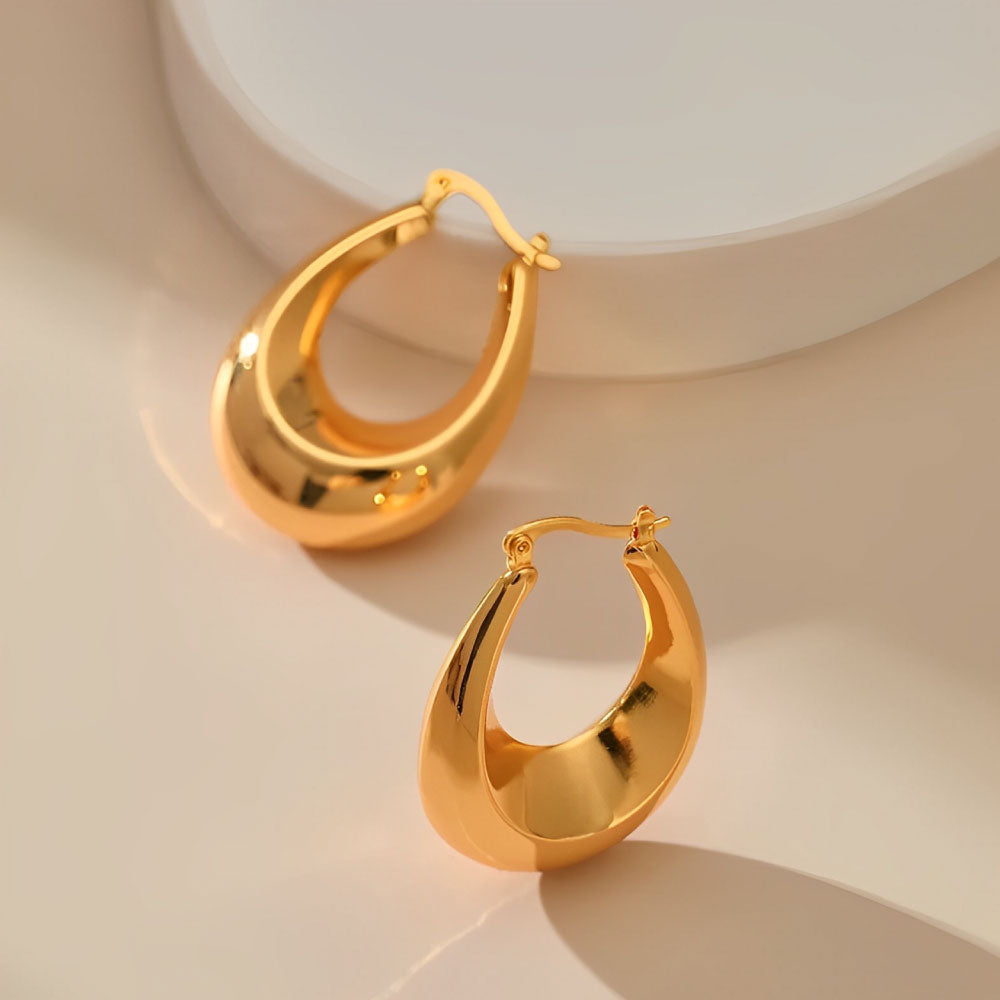 Orecchini bolla pendente placcati in oro 18k