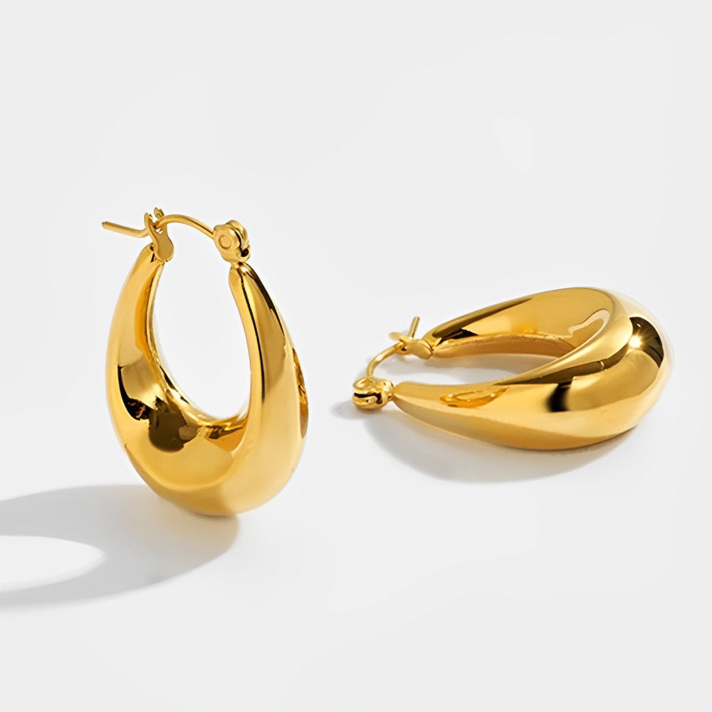 Orecchini bolla pendente placcati in oro 18k