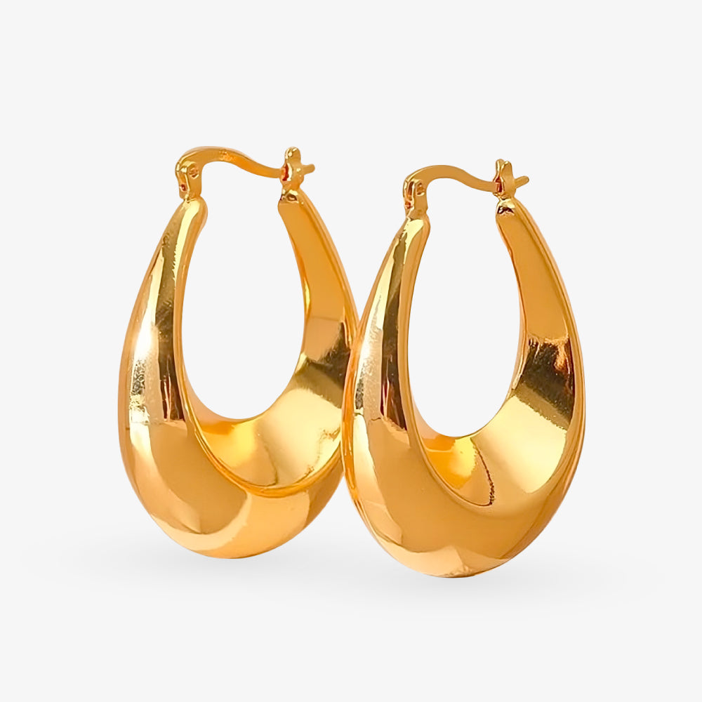 Orecchini bolla pendente placcati in oro 18k