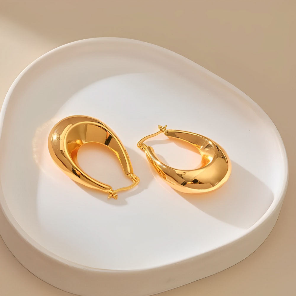 Orecchini bolla pendente placcati in oro 18k