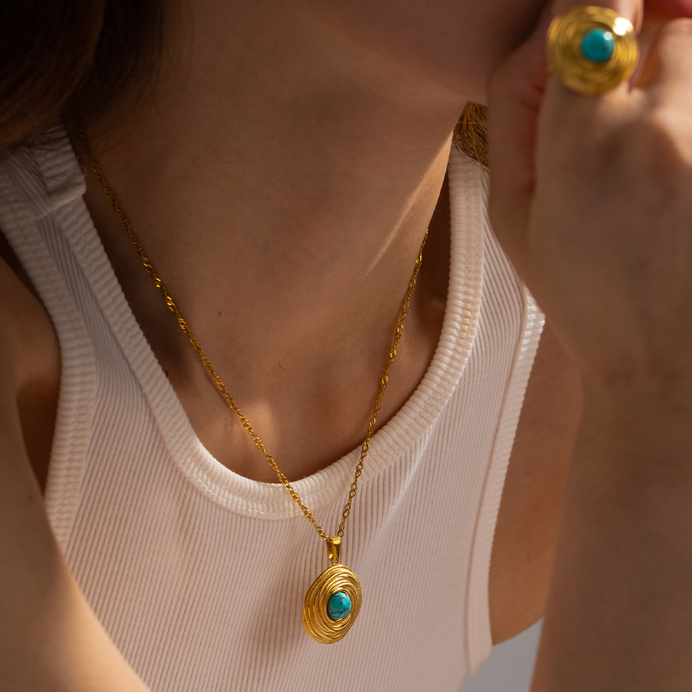 Set Perla dei mari, orecchino, anello, collana