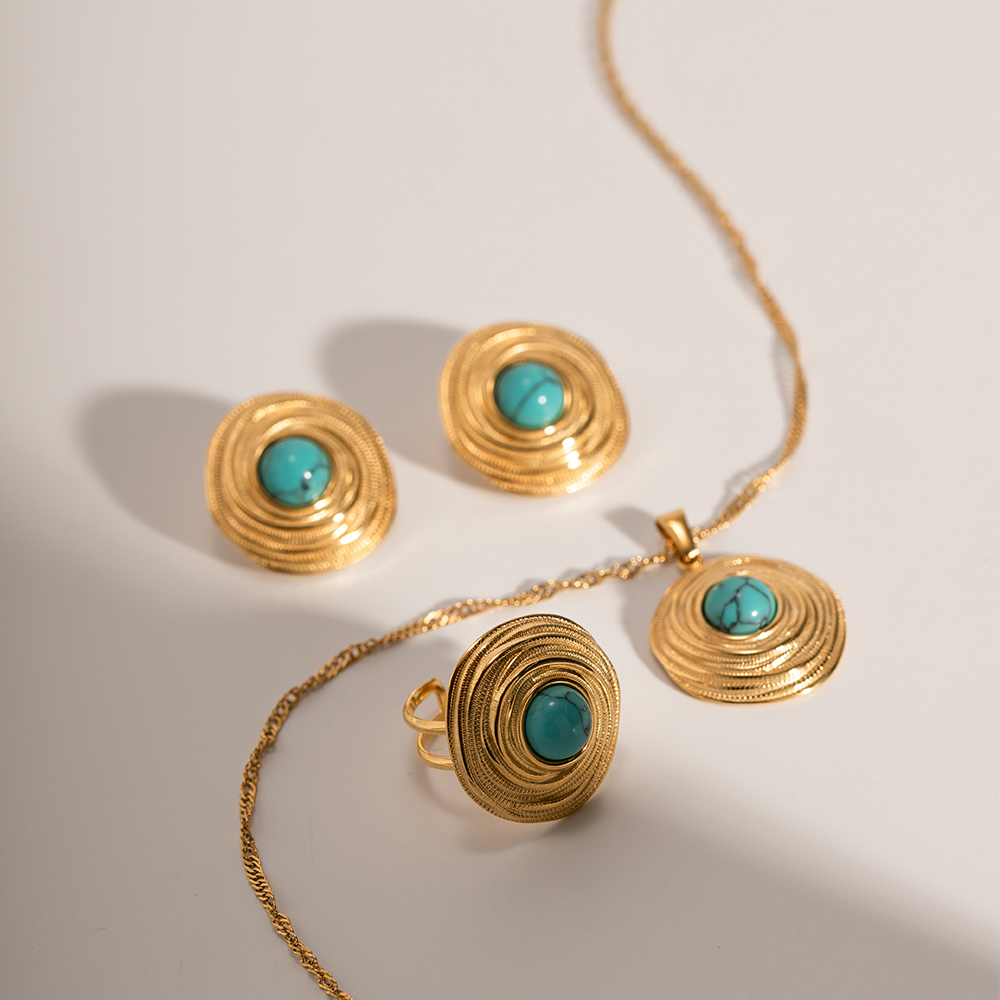 Set Perla dei mari, orecchino, anello, collana