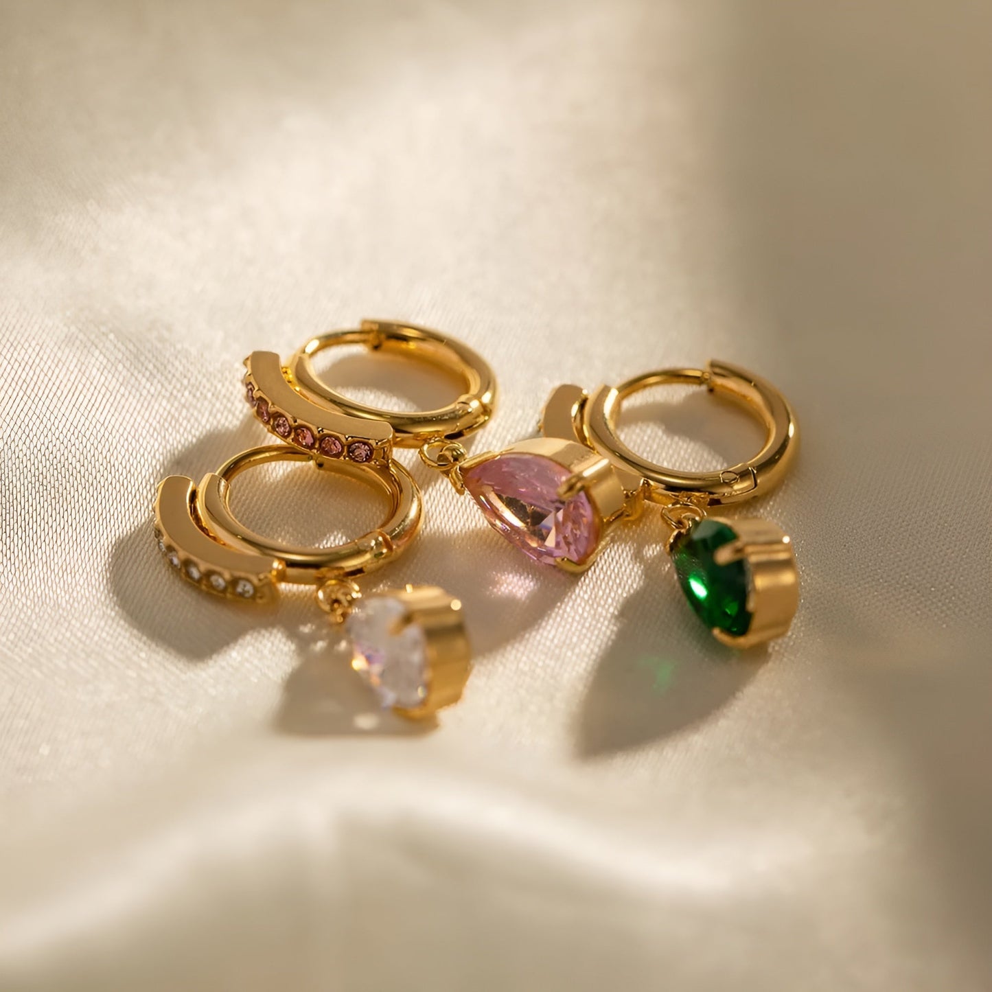 Orecchini ciondolo goccia Rosa