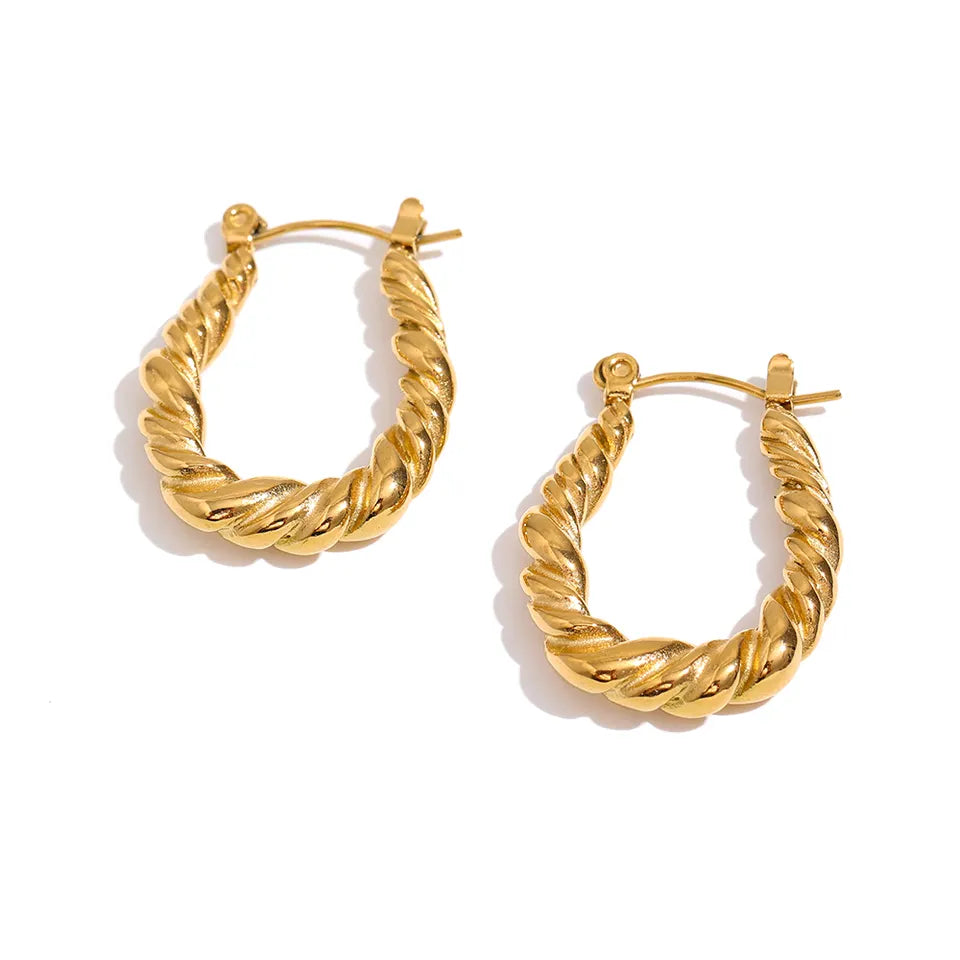 Orecchini Oro Effetto Corda