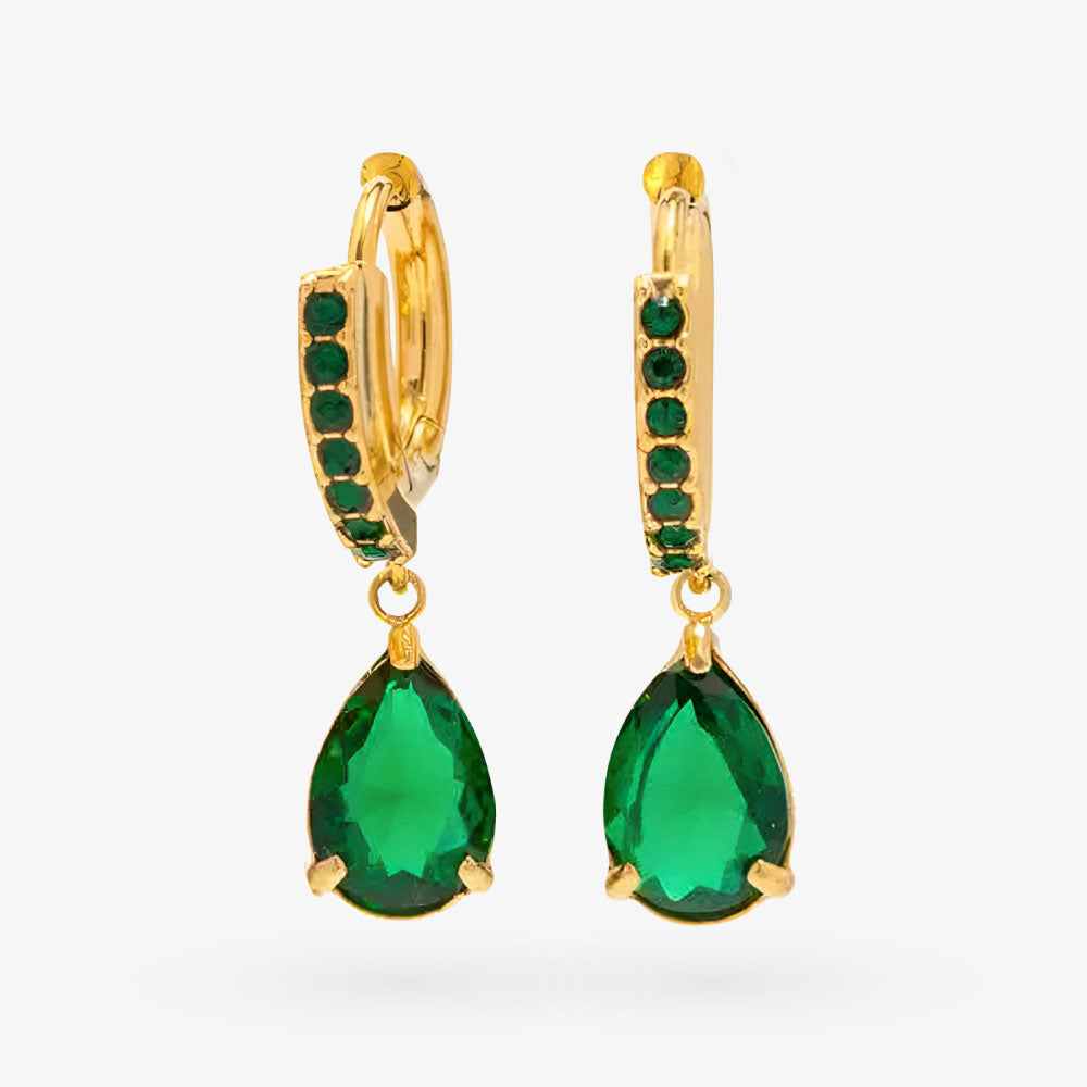 Orecchini ciondolo goccia Verde
