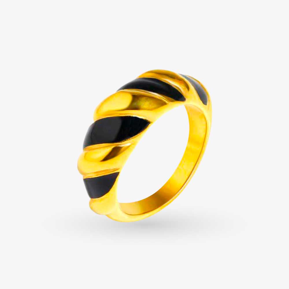Anello Intreccio Oro e Nero