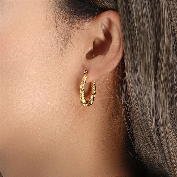 Orecchini Oro Effetto Corda