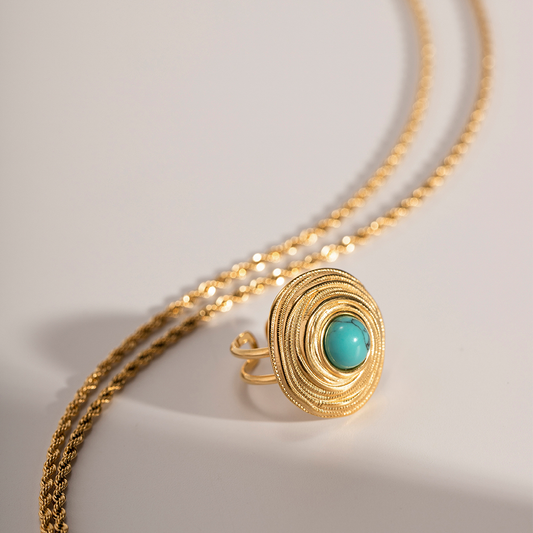 Anello placcato oro con perla