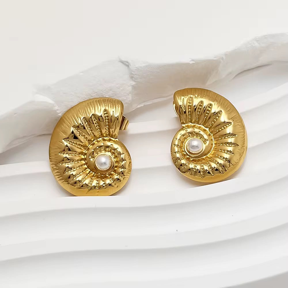Orecchini Nautilus Dorato