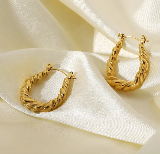 Orecchini Oro Effetto Corda