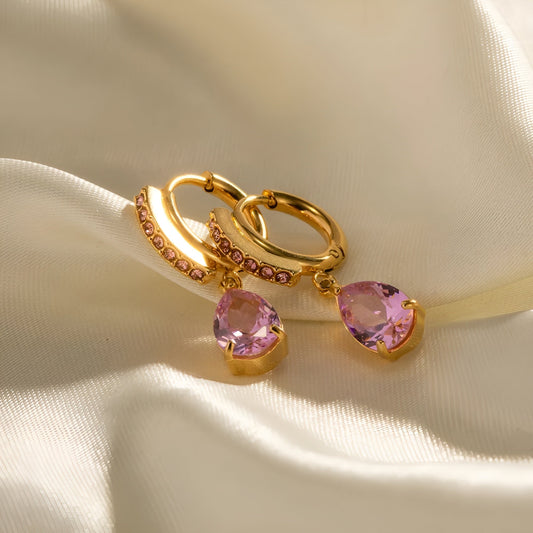 Orecchini ciondolo goccia Rosa