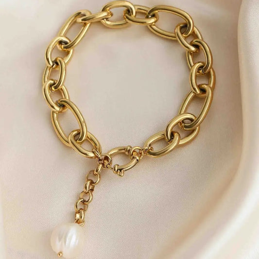 Bracciale A Catena Con Perla